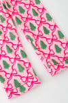 Pink Christmas tree & bow printed girls pajamas. PJG60521 SOL