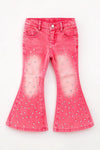 Pink rhinestone bell pants. PNG70007 SOL