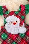 RPG40807 NAYDINE: Santa applique plaid romper.