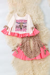 Howdy, Howdy" Cheeta bull skull printed tunic & cheetah bottoms. OFG60711 AMY