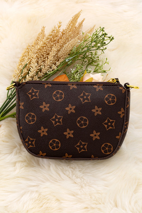 Dark Brown mini shoulder purse.BBG40053 M