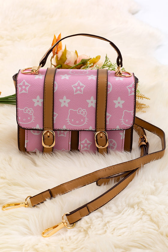 Lt. Pink Kitty printed crossbody mini purse. BBG40075 M