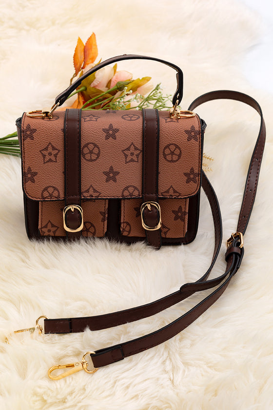 Brown/latte crossbody purse. BBG40073 M