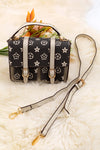 Black/Tan double pocket crossbody purse. BBG40072 M
