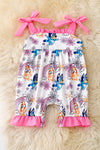 Blue* printed Girls romper w/ruffle hem. RPG50207 JEA