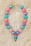 Back to school bubble necklace with pendant. 3pcs/$15.00