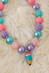 Back to school bubble necklace with pendant. 3pcs/$15.00