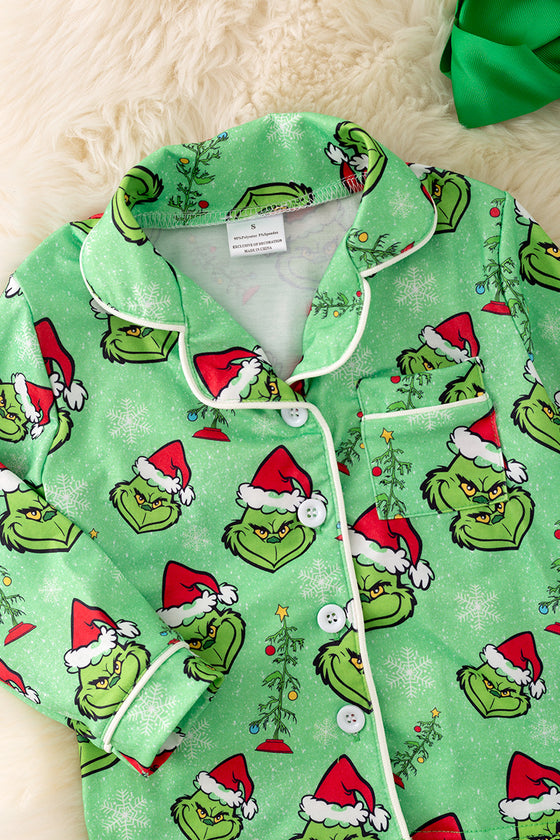 PJG40245 JEAN: Unisex Gr**** Christmas character pajama set.