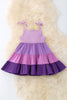 Multi-Purple tone ruffle dress. DRG50868 SOL