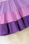 Multi-Purple tone ruffle dress. DRG50868 SOL