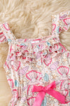 Seashell multi-printed girls romper. PNG60098 AMY