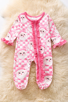  3d Santa printed baby onesie with ruffle trim RPG53659 SOL