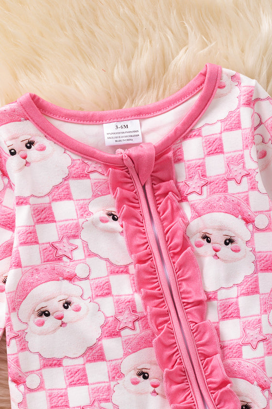 3d Santa printed baby onesie with ruffle trim RPG53659 SOL