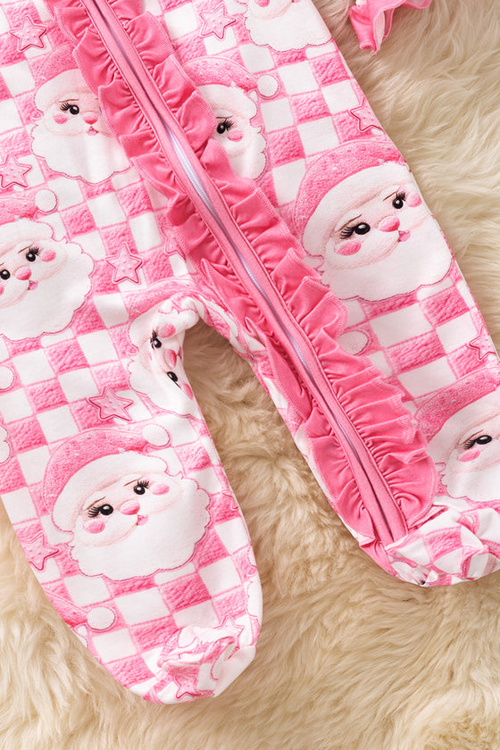 3d Santa printed baby onesie with ruffle trim RPG53659 SOL