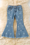 Coquette bow lt. blue denim jeans. PNG60122 SOL