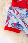 Route 66 boys printed patriotic 2 piece set. OFB50044 AMY