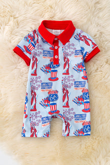  Route 66 boys printed baby romper. RPB50188 AMY