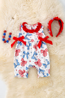  Coquette multi printed patriotic baby romper. RPG50582 SOL