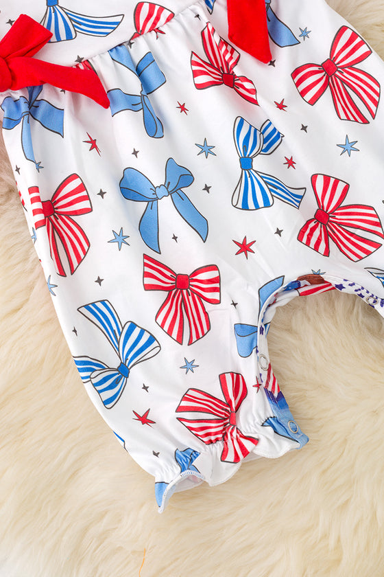 Coquette multi printed patriotic baby romper. RPG50582 SOL