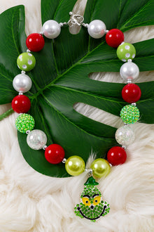  Multi-Color bubble necklace with rhinestone pendant. 3PCS/$15.00 ACG40191 M