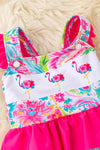 Flamingo printed baby swimsuit with snaps.  SWG50087 AMY