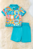 Turquoise back to school boys 2 piece set. OFB50080