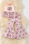 Rodeo" Aztec printed halter tunic and aztec bell bottoms. OFG60879 SOL