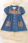 Cheetah printed button up dress. DRG53652 SOL