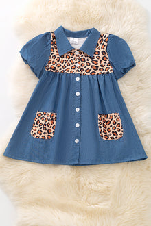  Cheetah printed button up dress. DRG53652 SOL
