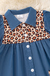 Cheetah printed button up dress. DRG53652 SOL