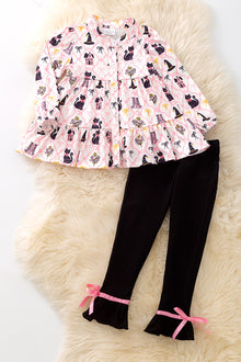  Halloween girls twirl tunic and black leggings. OFG52338 AMY