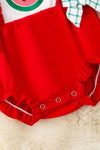 Red baby romper w/watermelon application. RPG60302 SOL