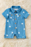 Star printed boys baby romper with snaps. RPB60172 Jean