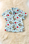 Lt. Blue back to school button up shirt. TPB60170 AMY