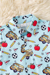 Lt. Blue back to school button up shirt. TPB60170 AMY