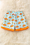 Blue Gingham shorts w/orange western hat. PNB60009 JEAN