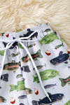 Multi- printed fish swim shorts. PNB60007 AMY