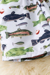 Multi- printed fish swim shorts. PNB60007 AMY