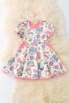 Back to school girls twirl dress with pockets. DRG51149