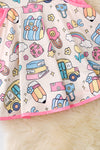 Back to school girls twirl dress with pockets. DRG51149