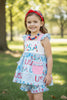 USA floral printed on lt. blue tunic & shorts. OFG50350 SOL
