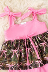 Pink and Camouflage fold over baby romper with snaps. RPG53244 JEAN