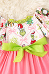 Cute Christmas character printed twirl dress. DRG52180 AMY