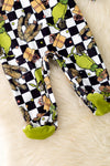 Checker Grinc* printed boys baby romper. RPB50377 AMY