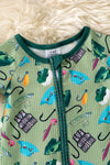 Green gone fishing printed baby romper. RPB60249 JEAN