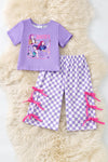 K-P/ purple t-shirt & checkered pants. OFG60967 SOL