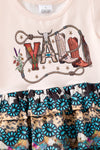 YALL" Western printed tunic w/concho & cow printed along w/ matching bottoms. OFG60883SOL