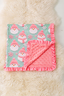  35" X 35" 3D Santa printed baby blanket. BKG50152 S
