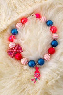  Multi-color bubble necklace with pendant. 3pcs/$15.00 ACG40206 M