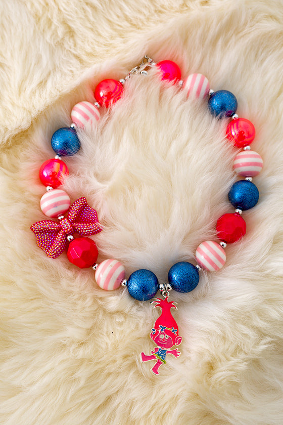 Multi-color bubble necklace with pendant. 3pcs/$15.00 ACG40206 M